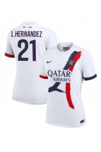 Paris Saint-Germain Lucas Hernandez #21 Fotballdrakt Borte Klær Dame 2024-25 Korte ermer